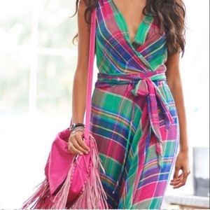Ralph Lauren pink plaid wrap dress